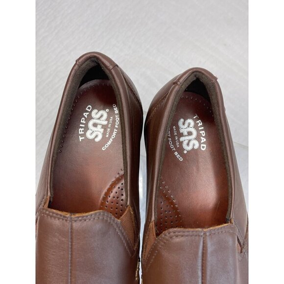 SAS Womens Tripad Comfort Leather Slip-On Casual Shoes 7.5W Brown - Picture 5 of 10